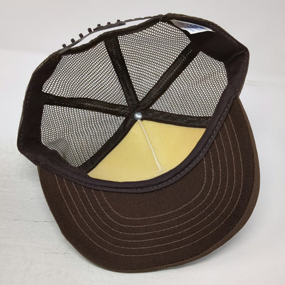 I/D/E/A inc. Lynlite Trailer Co. Brown White Trucker Hat Snapback Mesh Vintage