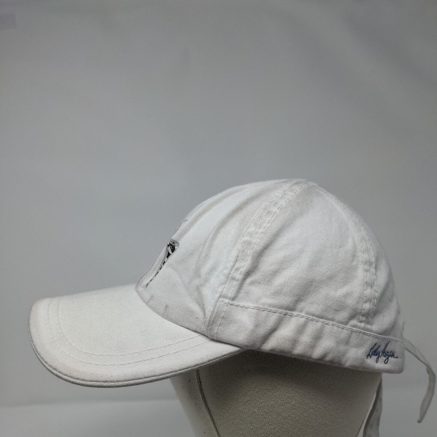 Lady Hagen Tie Back Hat White One Size Golf Tee Rhinestone 6 Panel