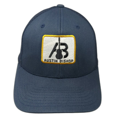 Yupoong Blue Trucker Hat One Size Austin Bishop Guitar Patch Snapback Mesh