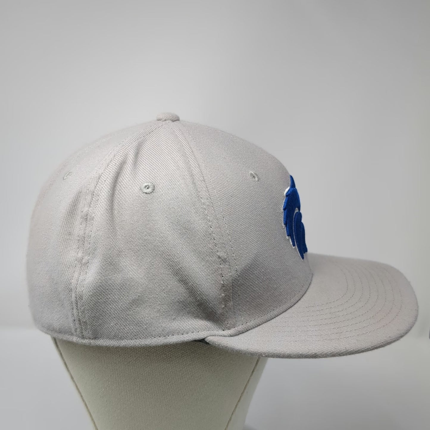 Wolf Head Nike Cap Gray L Blue Swoosh Dri-Fit Wolf Head Hat Embroidered Logo