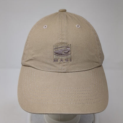 MAUI Slideback Hat Brown One Size Adjustable Embroidered Hawaiian Headwear