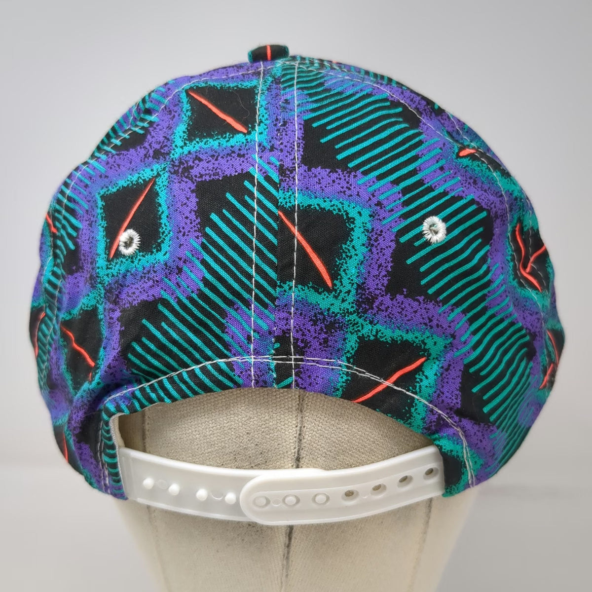 Cameo 5 Panel Black Purple Green One Size All Over Print Abstract Pattern Hat