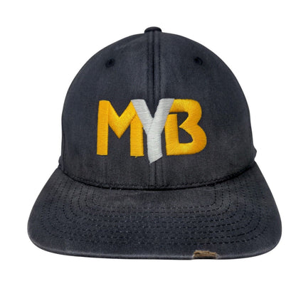 MYB Fitted Hat Blue L/XL Embroidered 6 Panel Pro Model Pacific Headwear