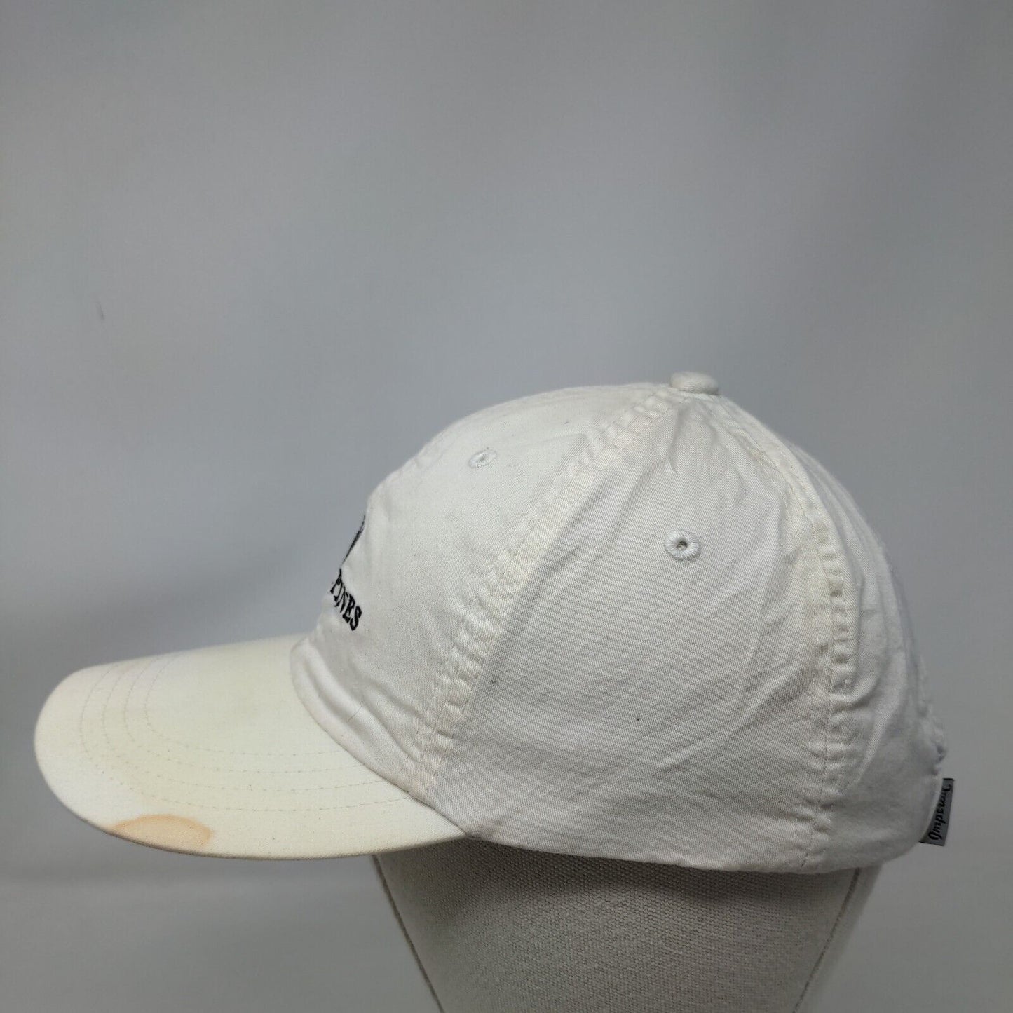 Mid Pines Strapback Hat Cream OSFA Adjustable Embroidered 6 Panel Imperial