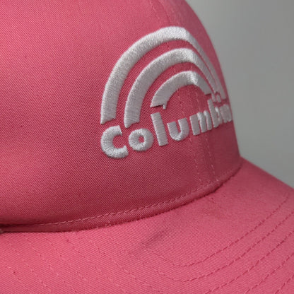 Columbia Snapback Trucker Hat Pink One Size Adjustable Mesh Back 6 Panel
