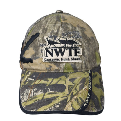 NWTF Conserve Hunt Share Strapback Trucker Hat Camo One Size Adjustable