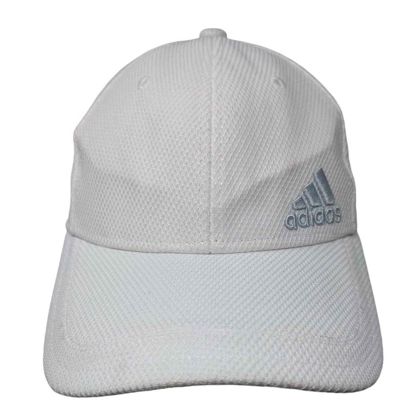 Adidas Fitted Hat White S/M Embroidered Logo A-Flex Vented Holes 6 Panel