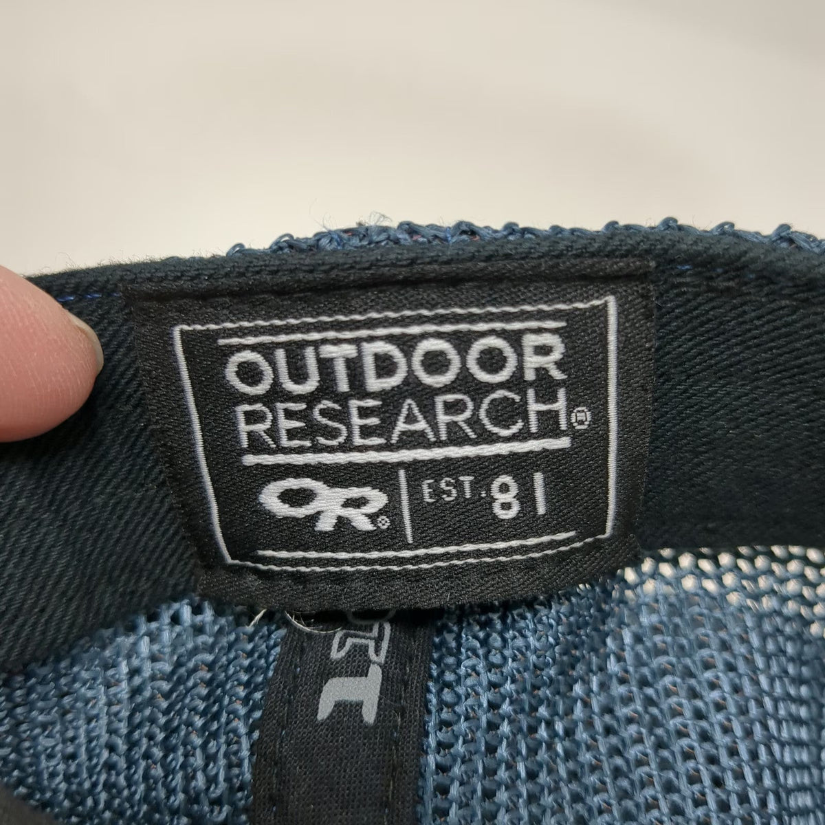 Outdoor Research Trucker Hat Blue One Size Woven Pattern Mesh Back Snapback
