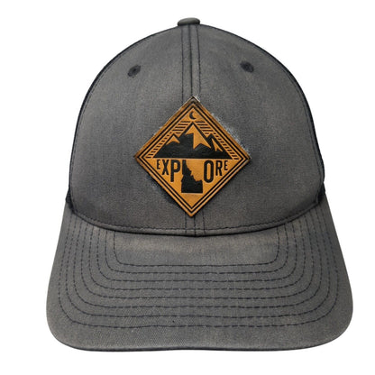 Explore Idaho Patch Snapback Trucker Hat Gray One Size Mesh Back