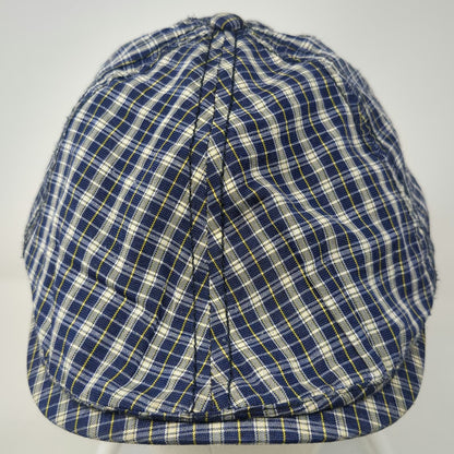 Ben Sherman Newsboy Cap Blue M Plaid Pattern Fitted Hat Classic Checkered