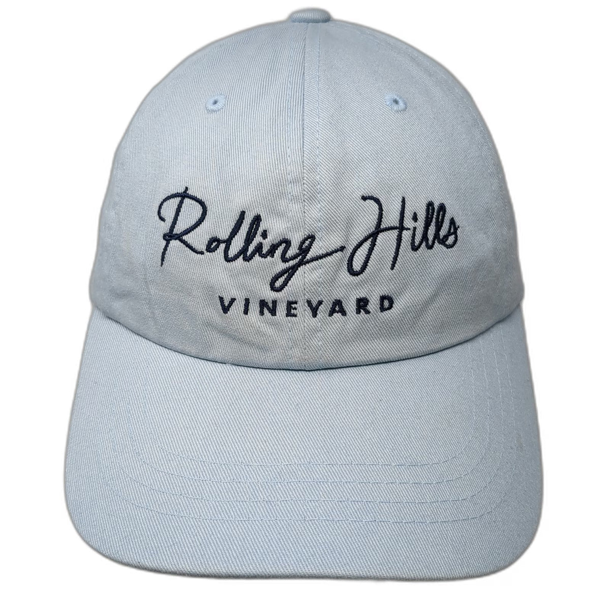 Yupoong Blue One Size Baseball Cap Rolling Hills Vineyard Slideback Cotton Hat