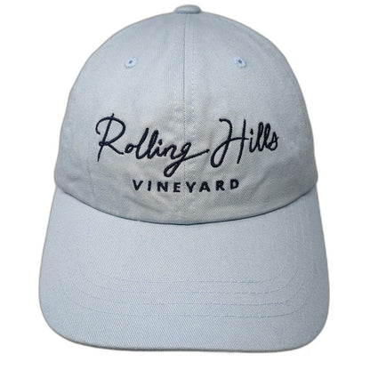 Yupoong Blue One Size Baseball Cap Rolling Hills Vineyard Slideback Cotton Hat