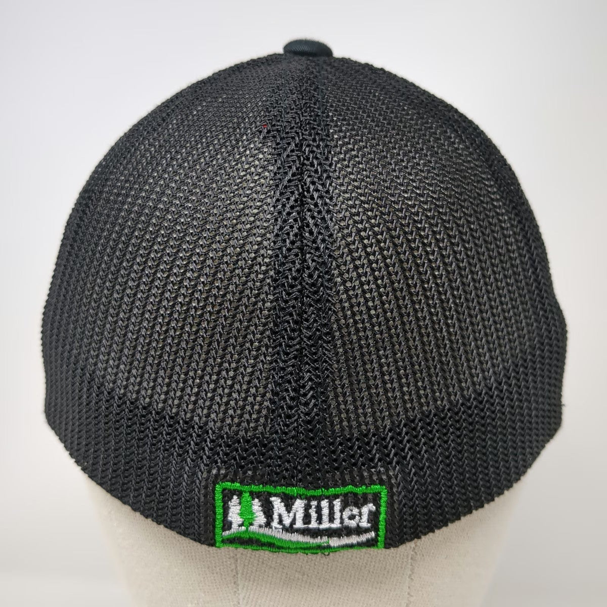 Flexfit Baseball Cap Black One Size Miller Beer Logo Trucker Mesh Stretch Hat