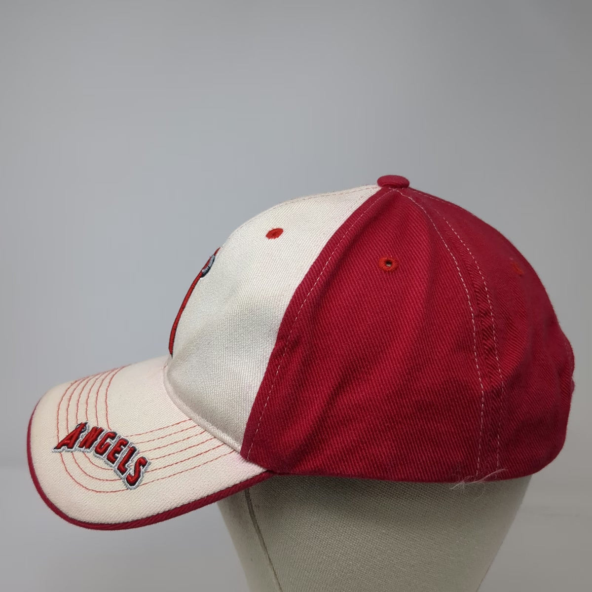 Genuine Los Angeles Angels Baseball Cap White Red One Size MLB Strapback Hat