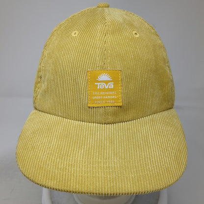 Teva Baseball Cap Yellow One Size Corduroy Adjustable Sport Sandal Patch Hat