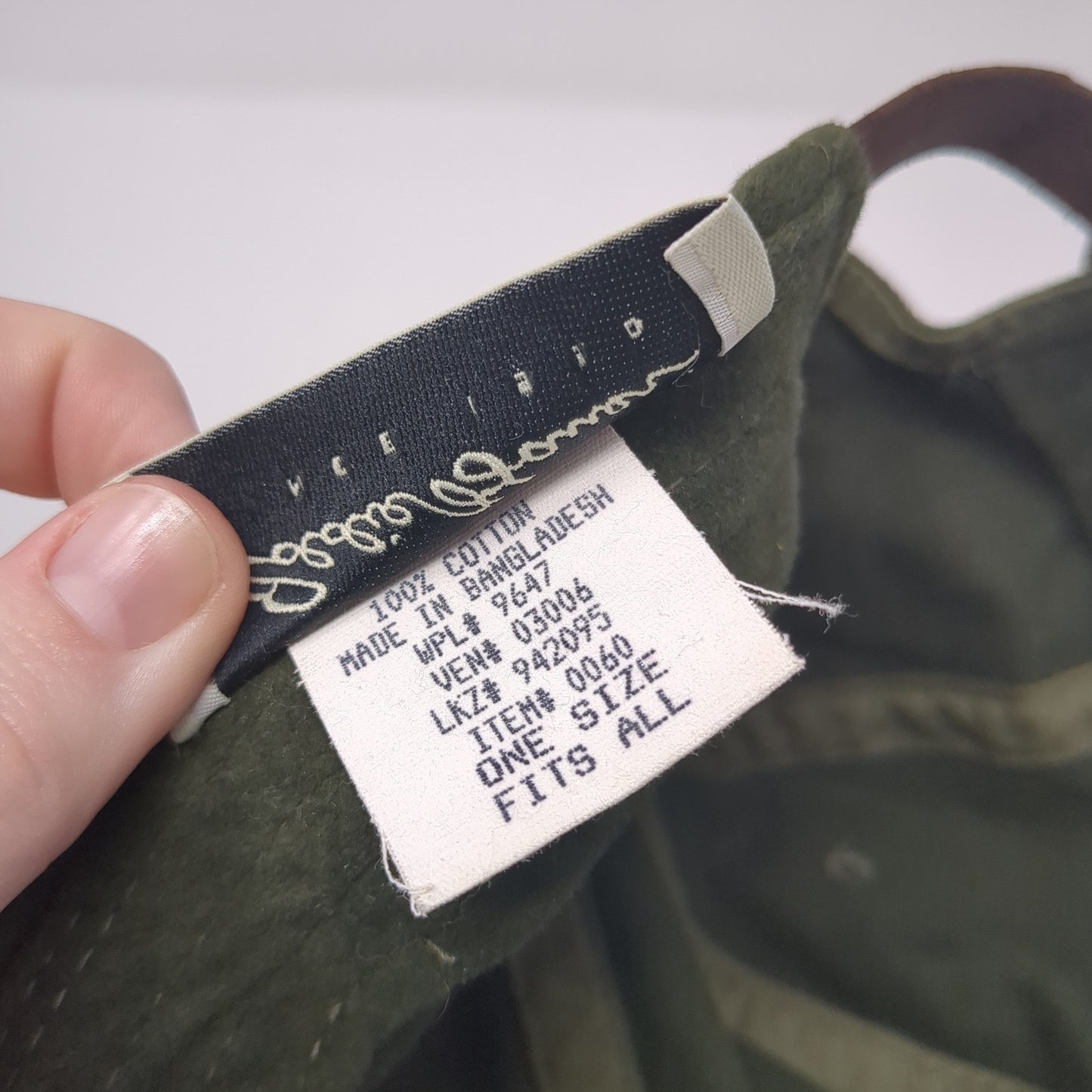 Eddie Bauer Slideback Hat Green One Size Adjustable Leather Strap