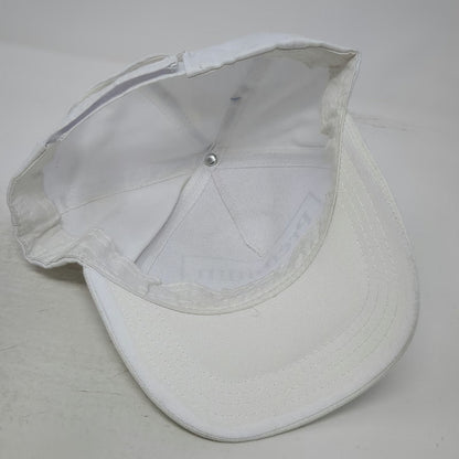 5 Panel White One Size Strapback Premium Travel Club Graphic Print Cotton Hat