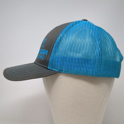 Richardson Trucker Hat Gray Blue Heliodon Lighting One Size Mesh Snapback Logo