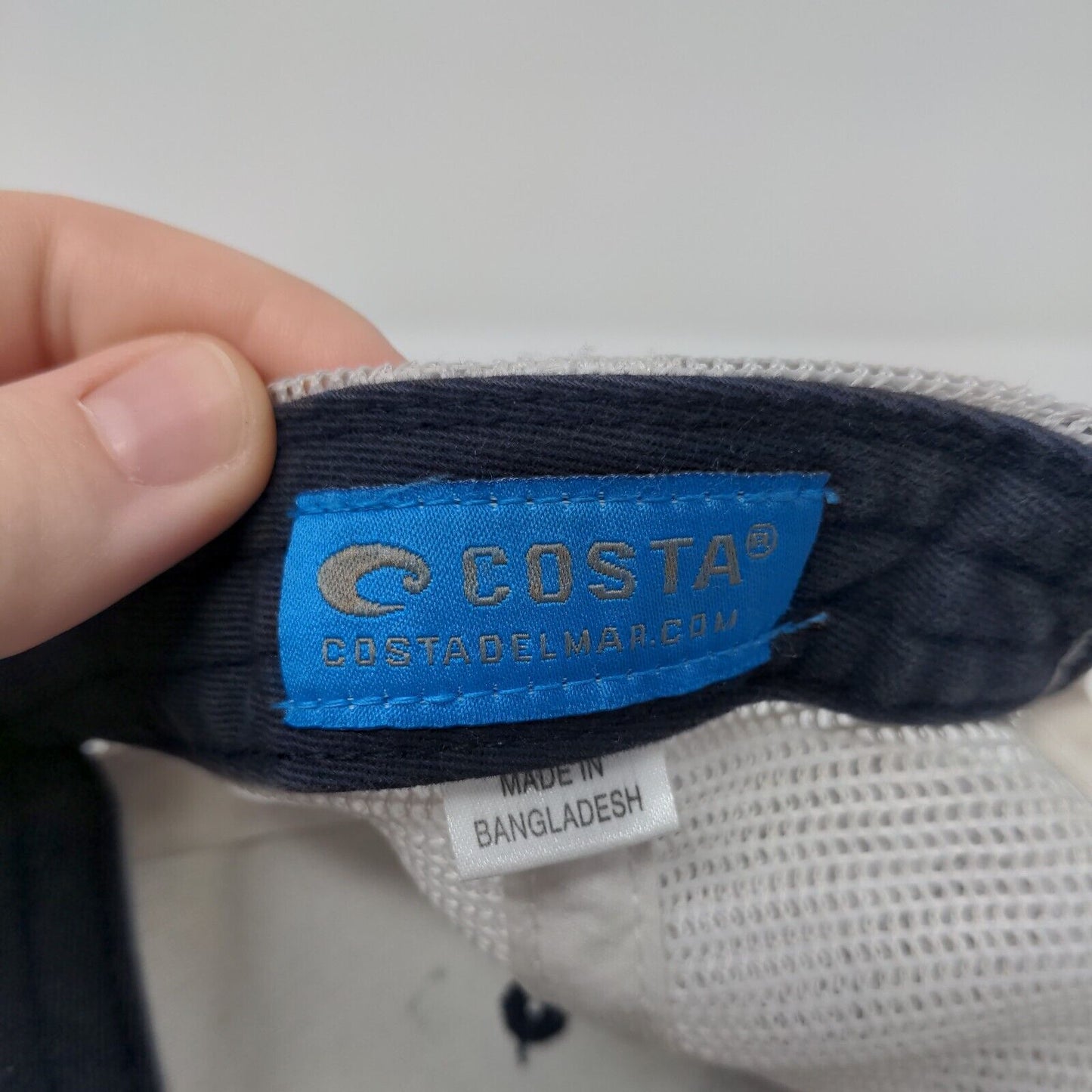 Costa Del Mar Snapback Trucker Hat Blue OSFA Mesh Back Fish Colorblock