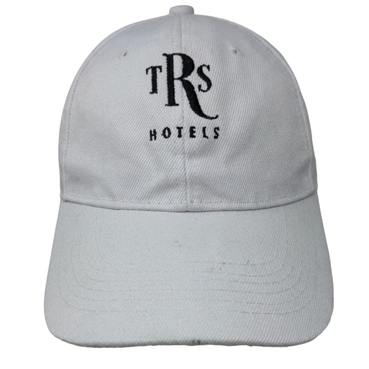 TRS Hotels Strapback Hat White One Size Adjustable Embroidered Logo Oscaps