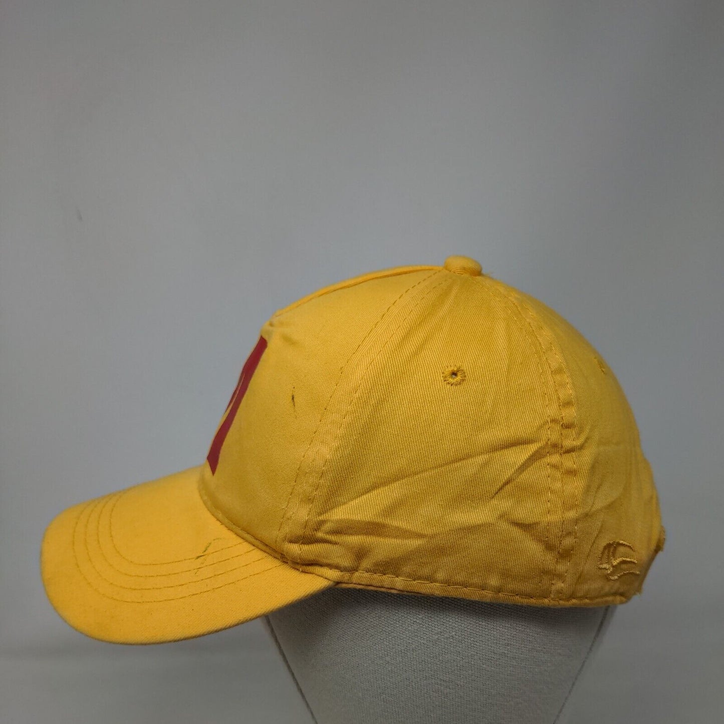 Letter M Snapback Hat Yellow Adult Adjustable Vent Holes Outdoor Cap