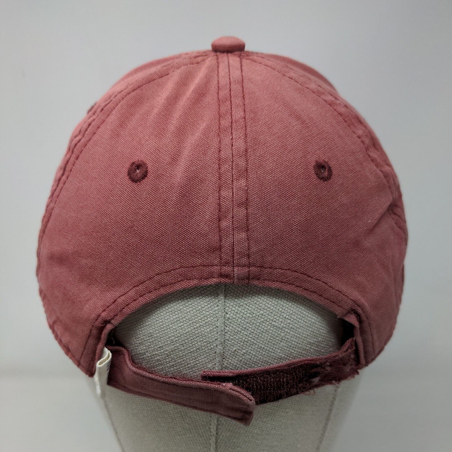 Live To Explore Strapback Hat Red One Size Adjustable Embroidered Vented Holes