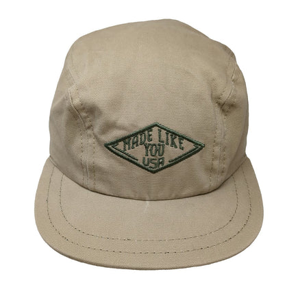 Stormy Kromer Baseball Cap Beige M Made in USA 5 Panel Embroidered Cotton Hat