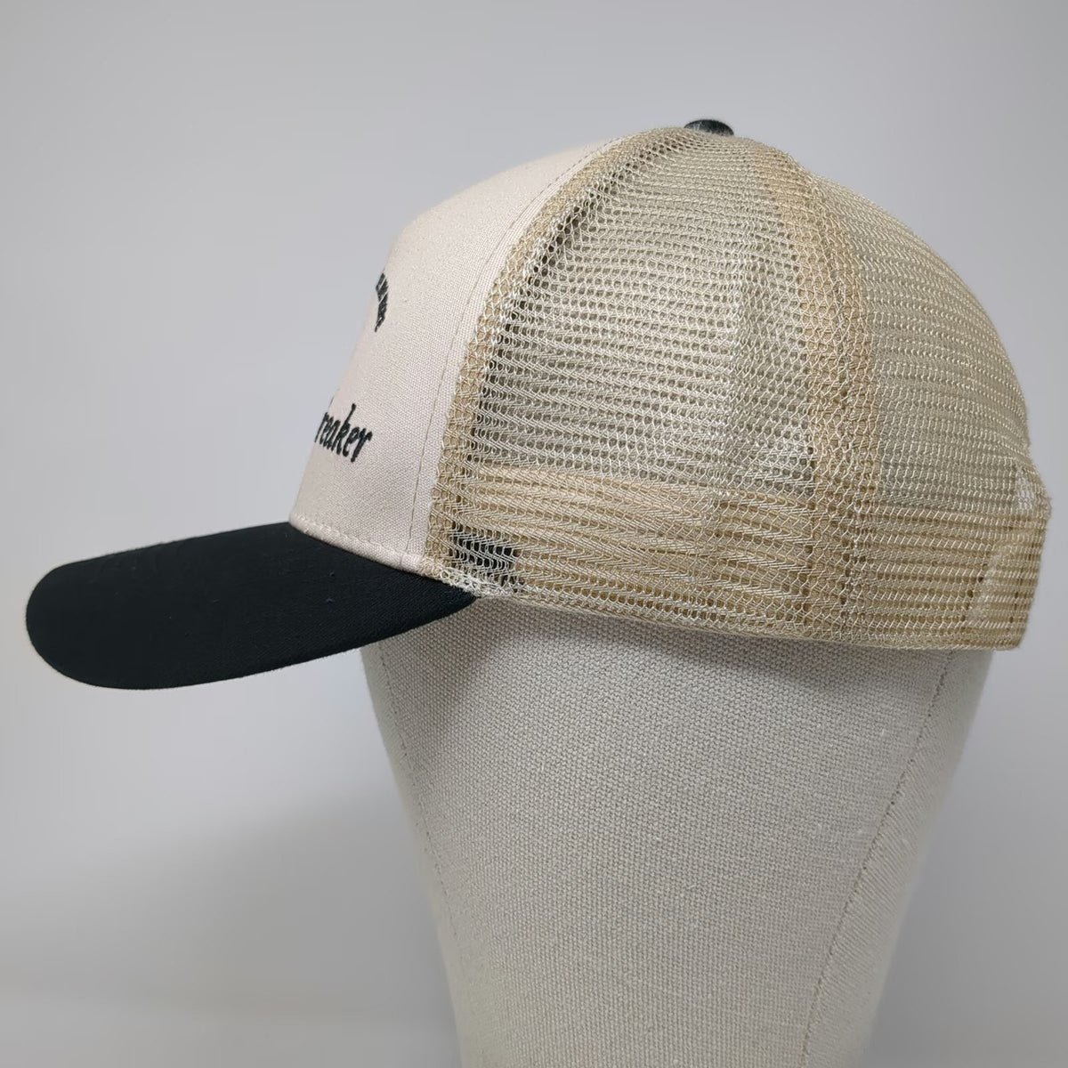 Almere Trucker Hat Beige One Size The Heartbreaker Dice Graphic Snapback Mesh