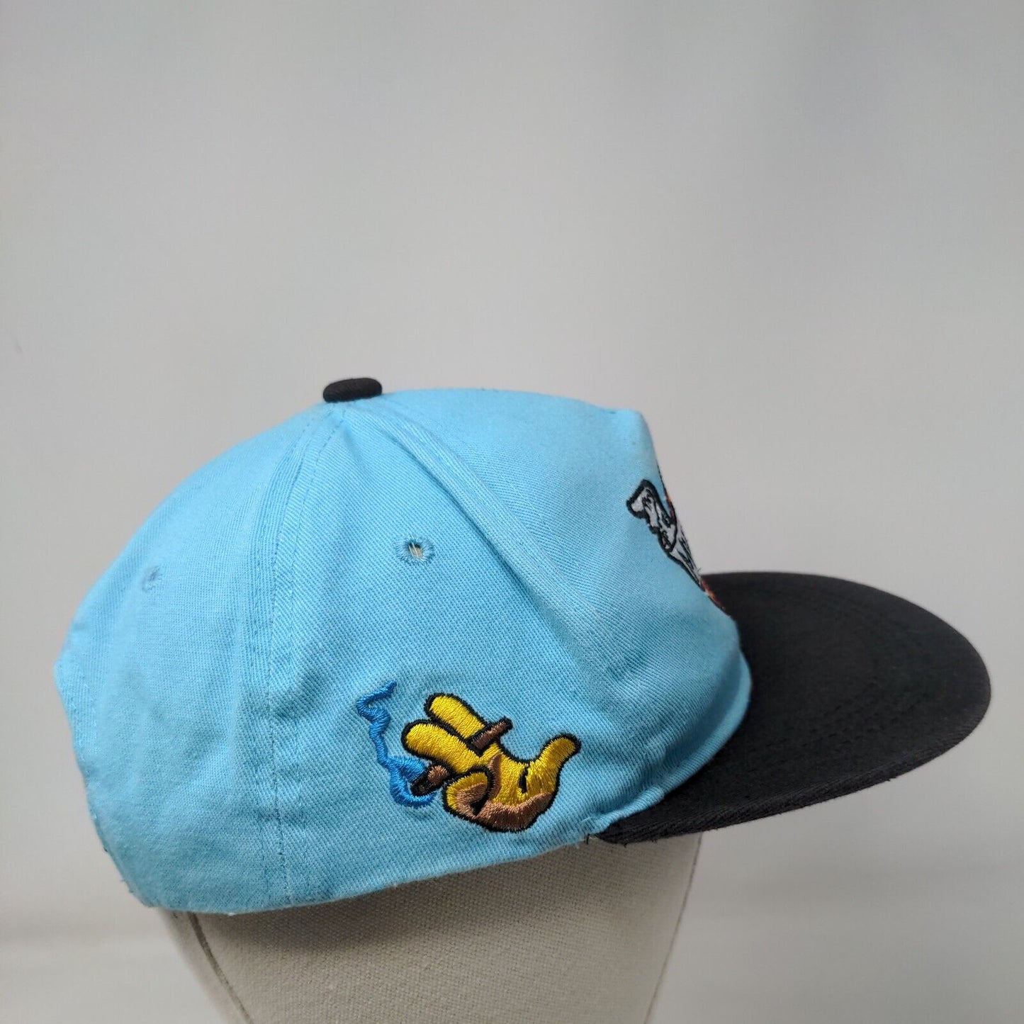 Munchie Madness Snapback Hat Blue One Size Embroidered Colorblock