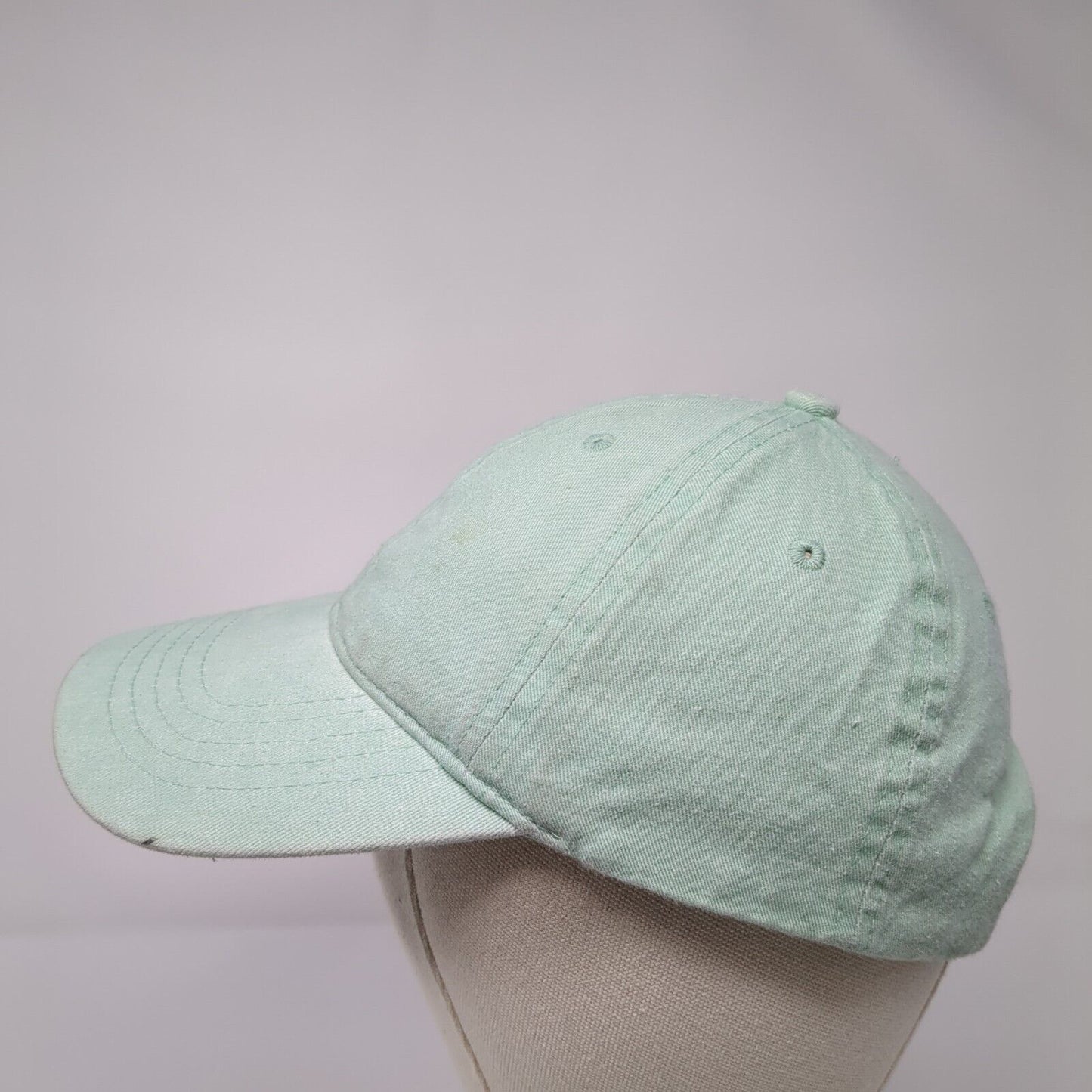 Unbranded Strapback Hat Green One Size Adjustable Vented Holes 6 Panel Blank
