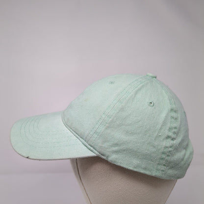 Unbranded Strapback Hat Green One Size Adjustable Vented Holes 6 Panel Blank