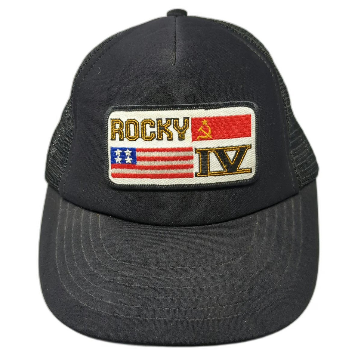 Designer Award Trucker Hat Black Rocky IV Movie Snapback USA Hat Vintage