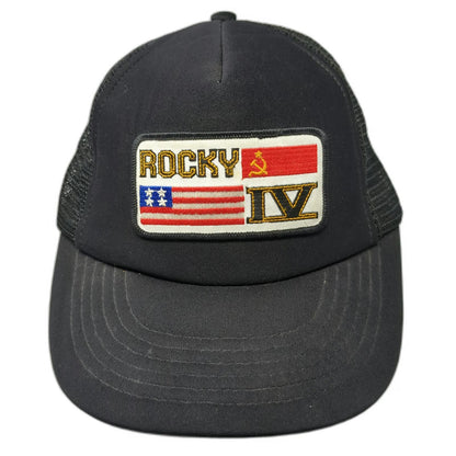 Designer Award Trucker Hat Black Rocky IV Movie Snapback USA Hat Vintage