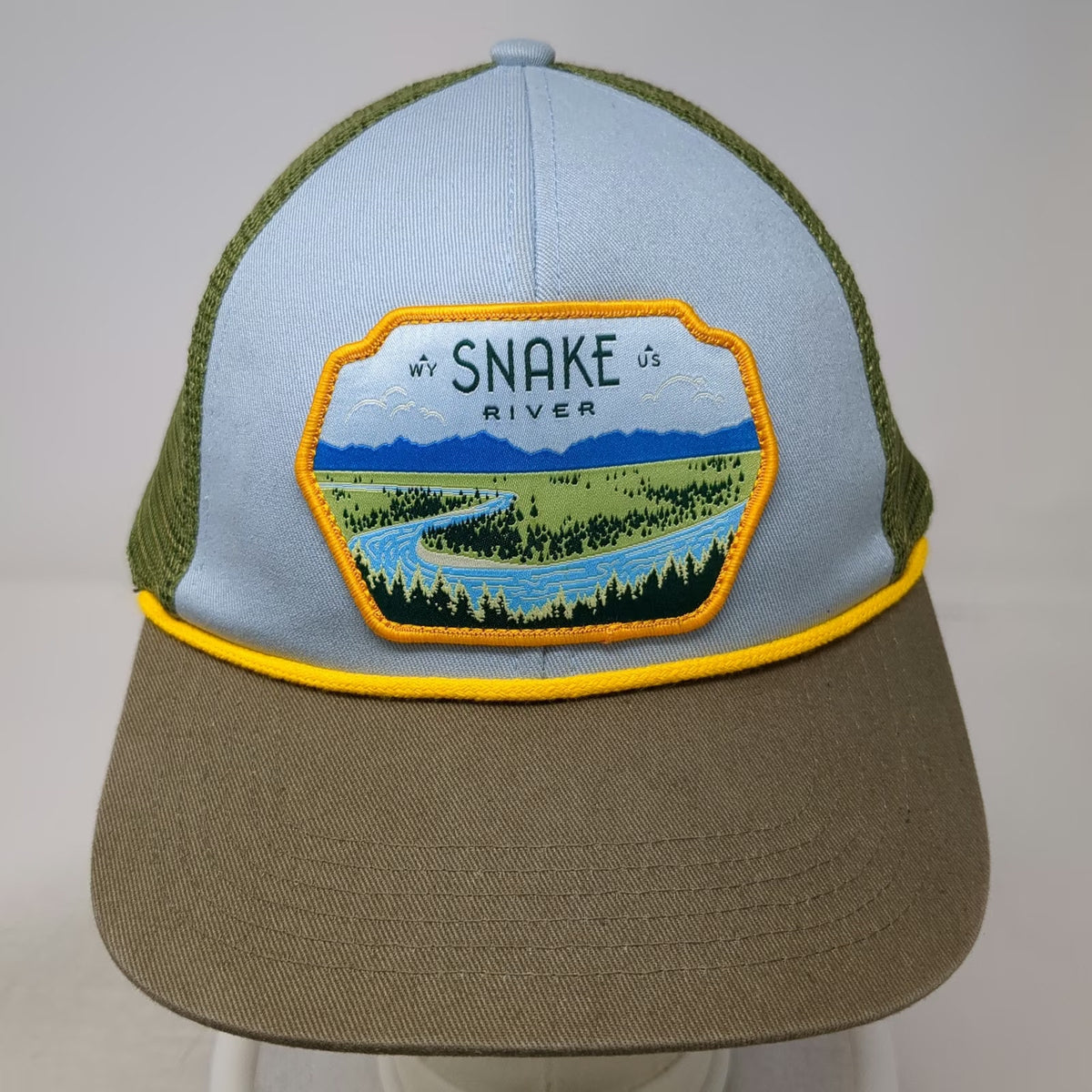Sendero Provisions Co. Trucker Hat Blue One Size Snake River Wyoming Mesh Rope