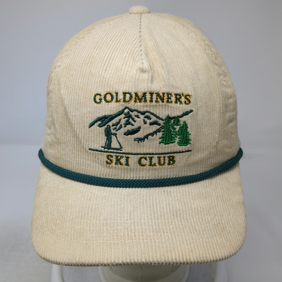 Goldminer's Daughter 5 Panel Beige One Size Hat Corduroy Rope Skiing Mountain