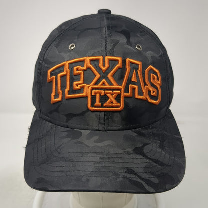Ace Texas Baseball Cap Black Orange One Size Camo Strapback Embroidered Hat
