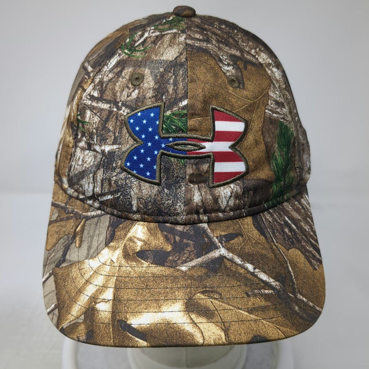 Under Armour Snapback Hat Brown One Size Camo American Flag UA Logo OSFA Cap