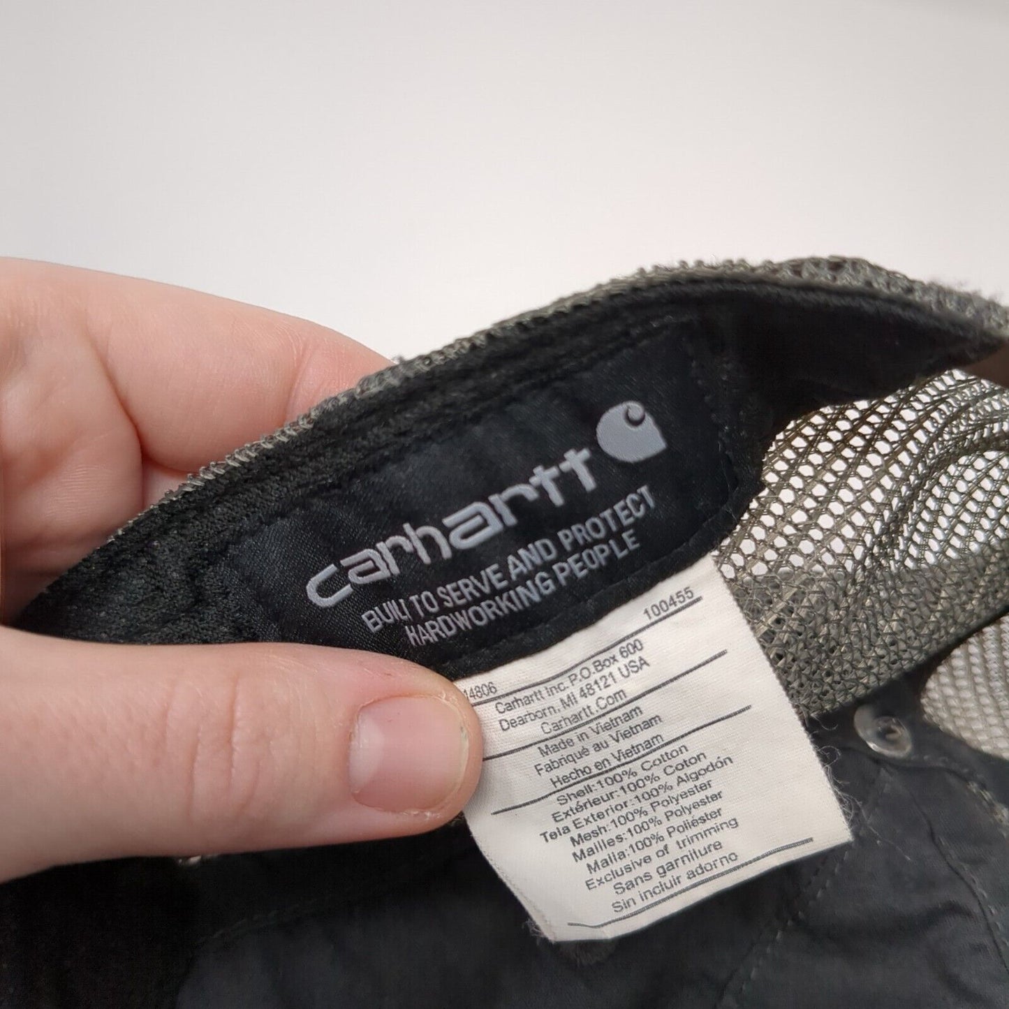 Carhartt Snapback Mesh Back Trucker Hat Gray One Size Adjustable 6 Panel