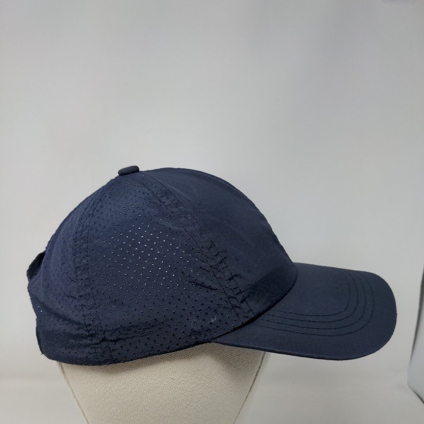 Unbranded Strapback Hat Ponytail Blue 58cm Adjustable Solid Blank