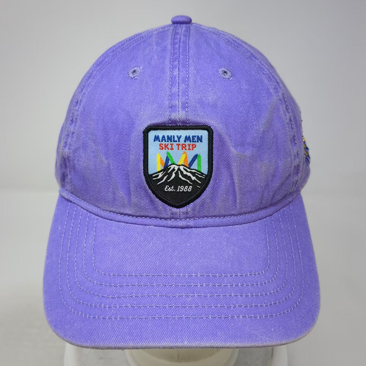 Manly Men Ski Trip Sun Valley Purple Baseball Cap One Size Adjustable Hat