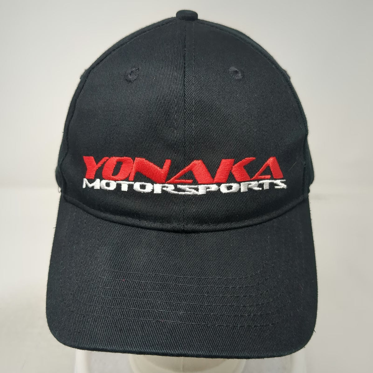 Yonaka Motorsports Baseball Cap Black One Size Strapback Red White Logo Hat