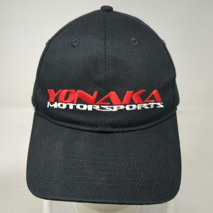 Yonaka Motorsports Baseball Cap Black One Size Strapback Red White Logo Hat