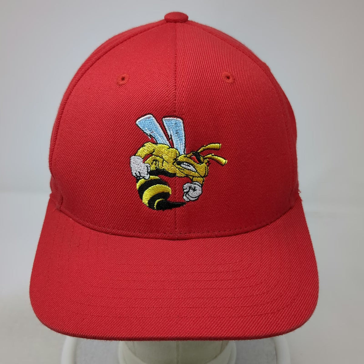 KBETHOS Baseball Cap Red One Size Hornet Mascot HS Logo Green Under Brim Hat
