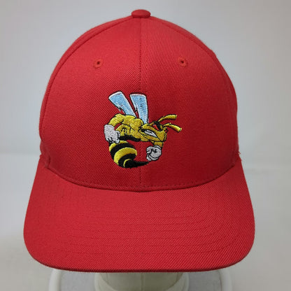 KBETHOS Baseball Cap Red One Size Hornet Mascot HS Logo Green Under Brim Hat