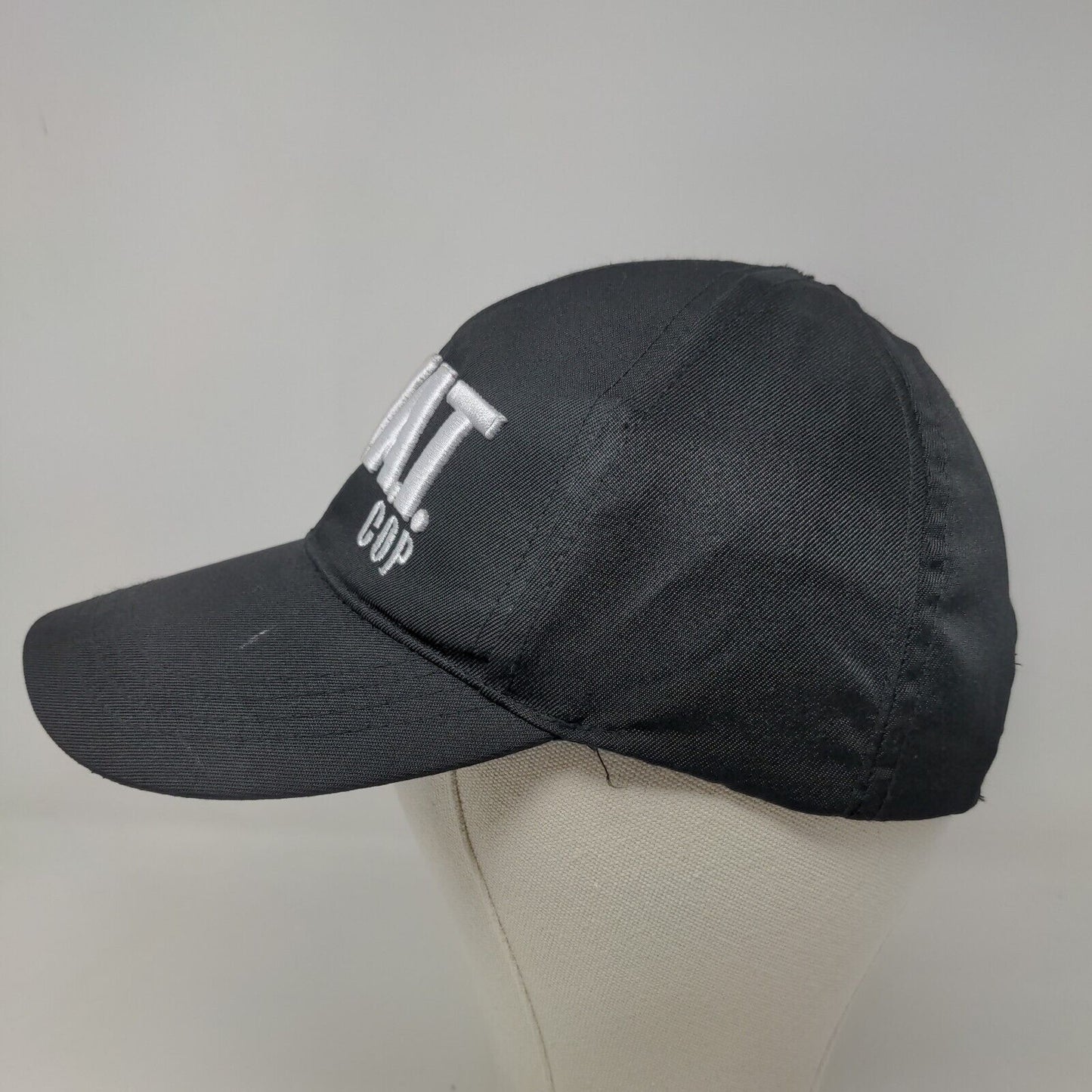 Unbranded Boy's Snapback SWAT Cop Costume Hat Cap Black Adjustable Embroidered