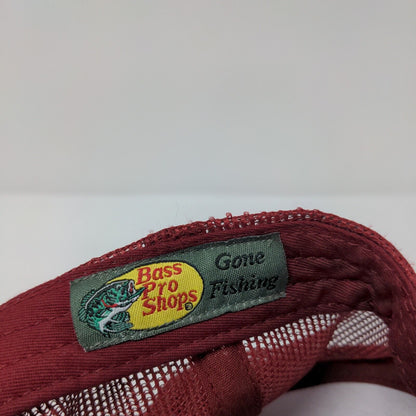 Bass Pro Shops Snapback Mesh Back Trucker Hat Red OSFM Gone Fishing Solid