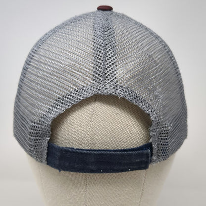Snap-on Baseball Cap Blue Gray Red One Size Mesh Back Strapback Hat