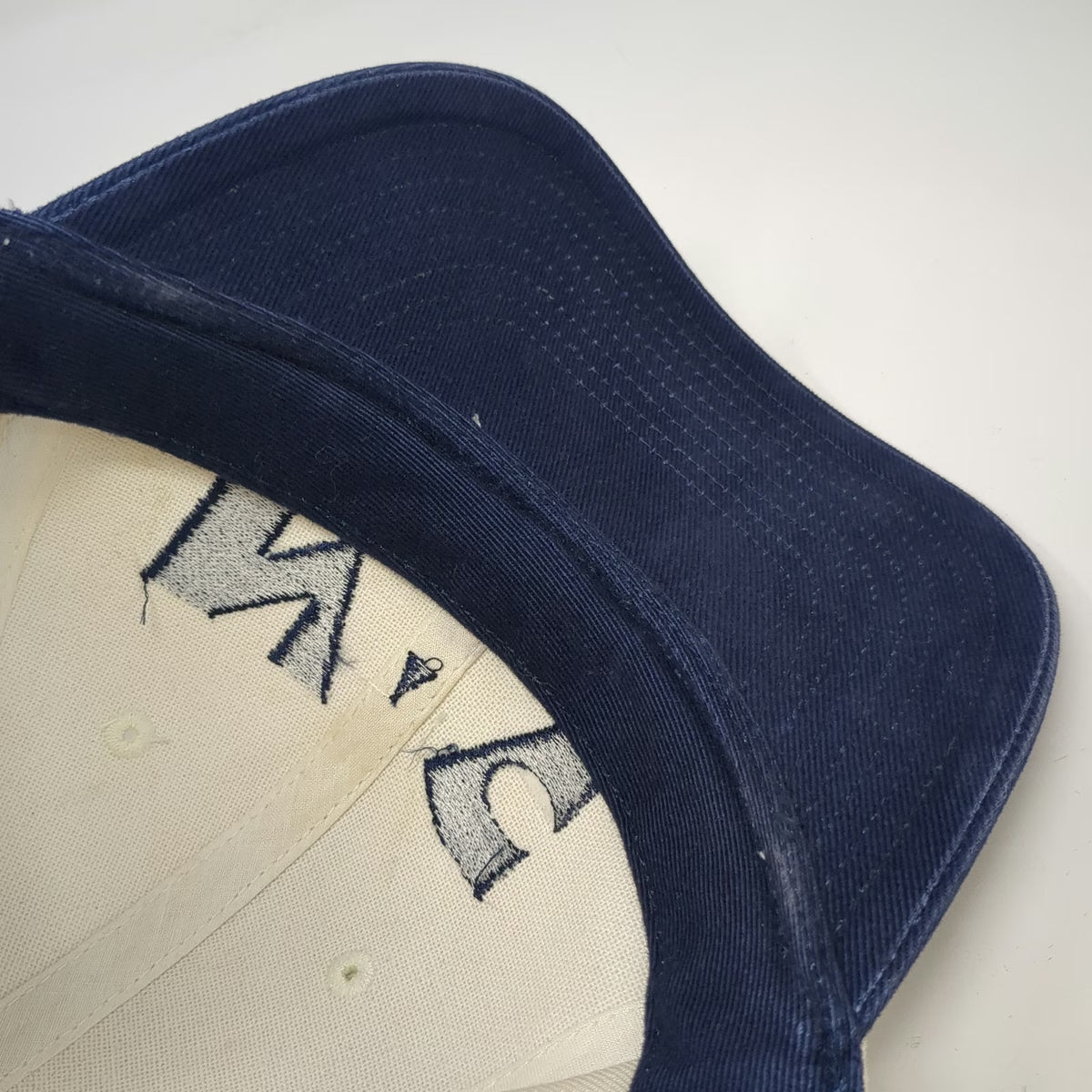 Port Authority Baseball Cap Beige Blue One Size Strapback Embroidered NAC Hat