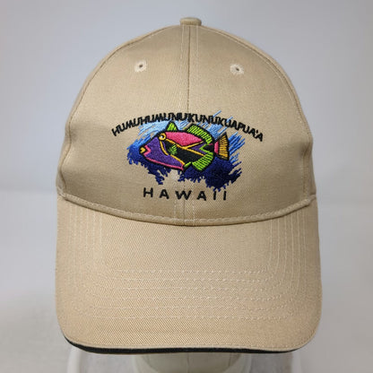 Hawaiian Headwear Baseball Cap Beige One Size Hawaii Fish Embroidered Humu Hat