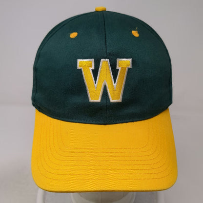 Foremost Athletic Snapback Hat Green Yellow L Wethersfield Embroidered W Logo
